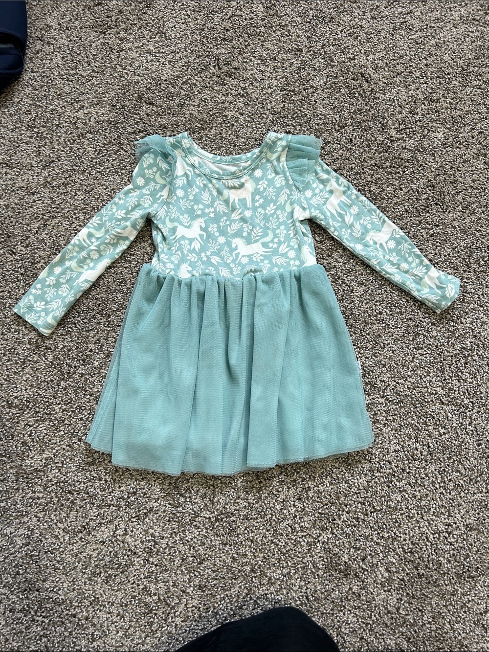 Little Sleepies Mint Green Unicorn Tulle Dress